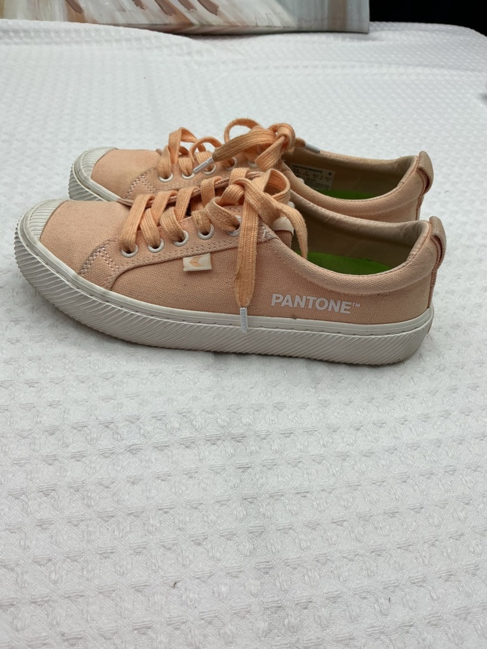 Pantone Women’s Peach Canvas Low-Top Athletic Sneakers